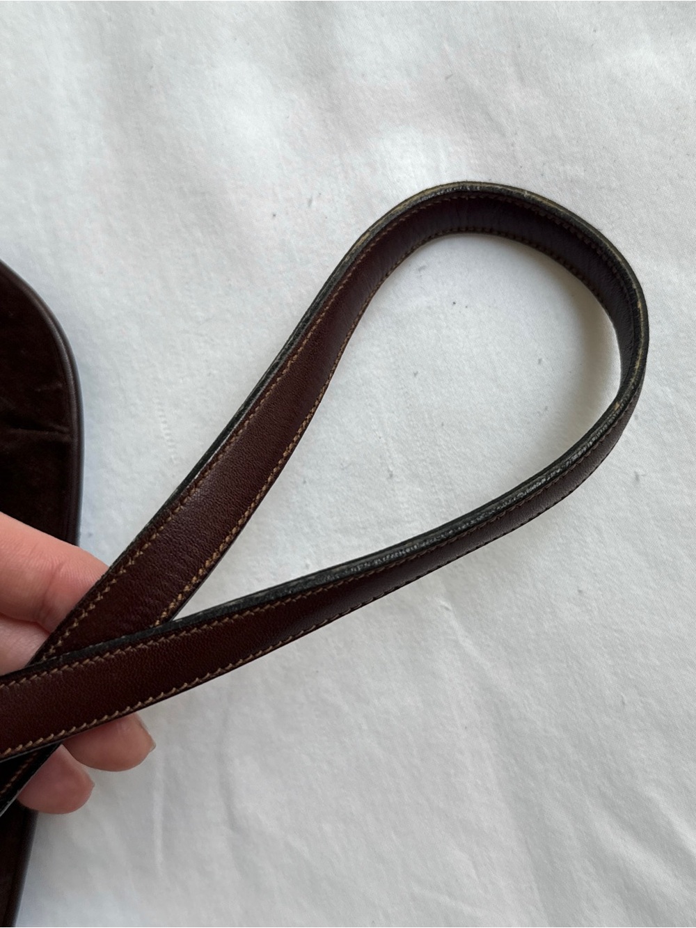 Vintage 1970s Gucci Rare Brown Suede Web Stripe Bag Quiet Luxury Crossbody - Picture 9 of 15
